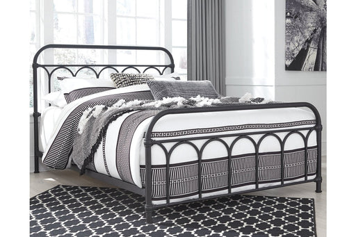 Nashburg Black Queen Metal Bed - Gate FurnitureQueen Bed