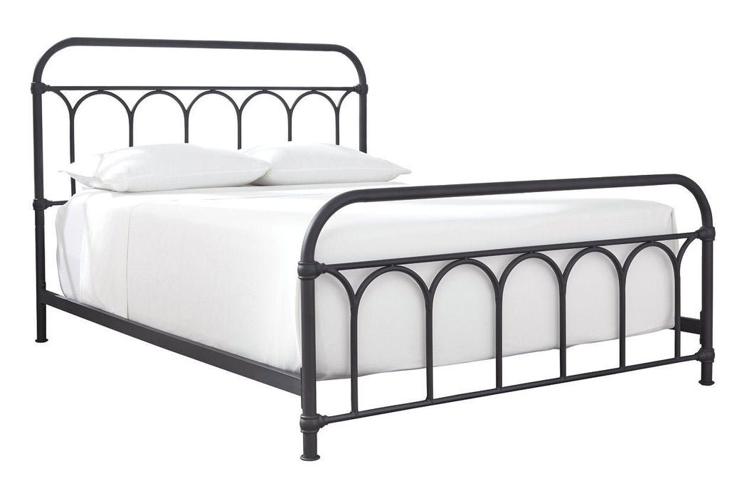 Nashburg Black Queen Metal Bed - Gate FurnitureQueen Bed