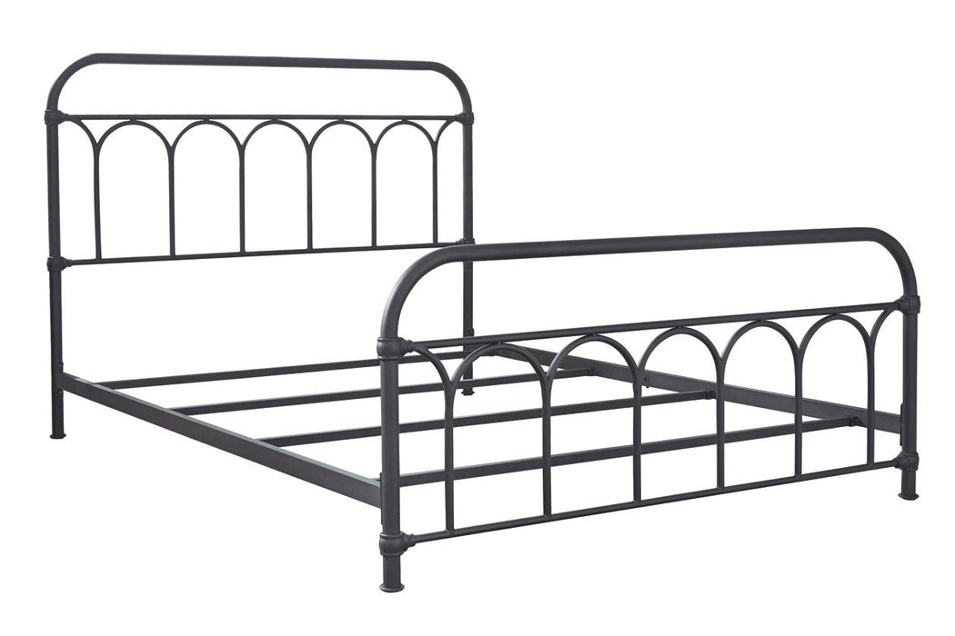 Nashburg Black Queen Metal Bed - Gate FurnitureQueen Bed