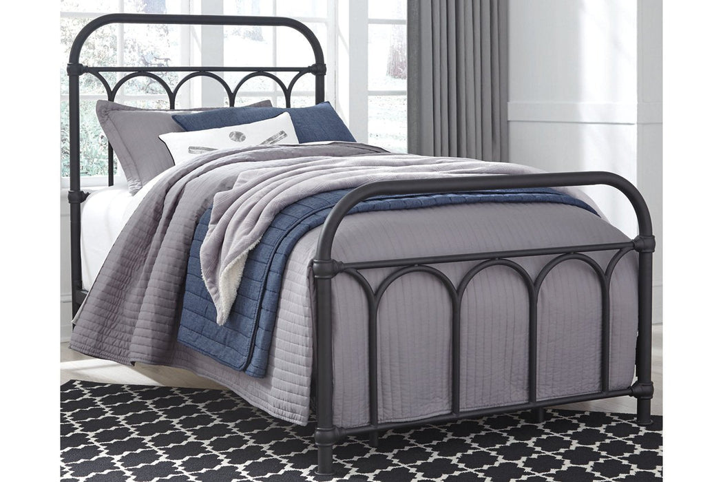 Nashburg Black Twin Metal Bed - Gate FurnitureTwin Bed