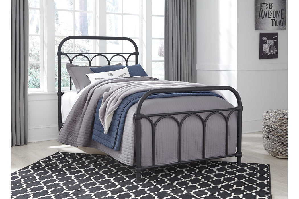 Nashburg Black Twin Metal Bed - Gate FurnitureTwin Bed