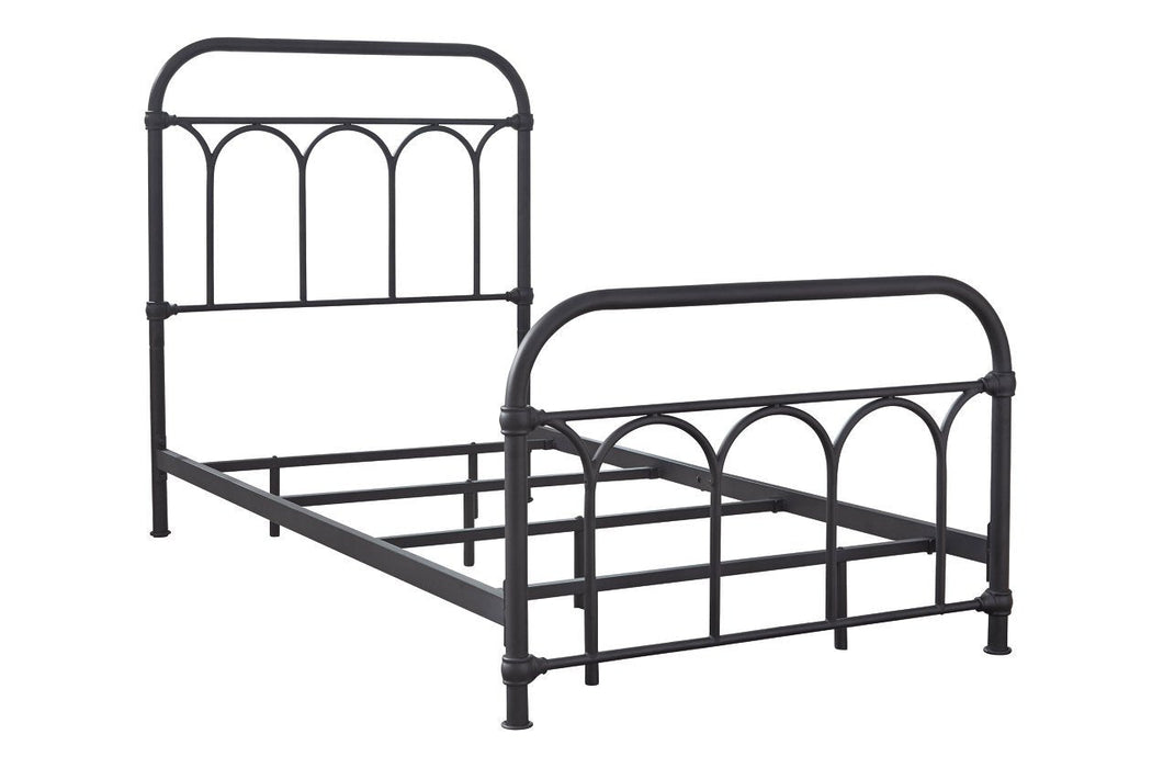 Nashburg Black Twin Metal Bed - Gate FurnitureTwin Bed