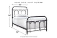 Nashburg Black Twin Metal Bed - Gate FurnitureTwin Bed