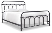 Nashburg Queen Metal Bed with Mattress in Black from Ashley - Lara Furniture