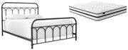 Nashburg Queen Metal Bed with Mattress in Black from Ashley - Lara Furniture