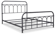 Nashburg Queen Metal Bed with Mattress in Black from Ashley - Lara Furniture