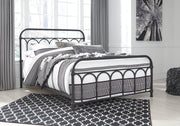 Nashburg Queen Metal Bed with Mattress in Black from Ashley - Lara Furniture