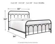 Nashburg Queen Metal Bed with Mattress in Black from Ashley - Lara Furniture