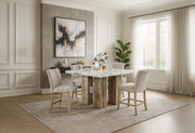 D04 Natural Bar Table + D8685 Beige/Nat Bar Stool - D04BT-NAT+D8685BS-BEIGE/NAT