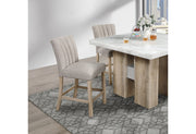 D04 Natural Bar Table + 6 D8685 Beige/Nat Bar Stool - D04BT-NAT+D8685BS-BEIGE/NAT 7PC