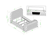 Natalia Gray King Upholstered Fireplace Bed with TV Lift - Lara FurnitureKing Bed