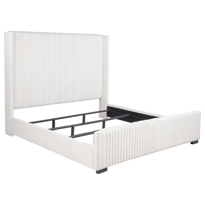 Natasha 65-inch Upholstered California King Bed Cream - 306051KW