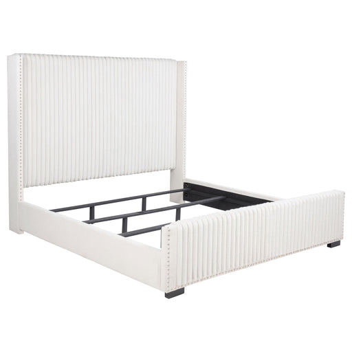 Natasha 65-inch Upholstered California King Bed Cream - 306051KW
