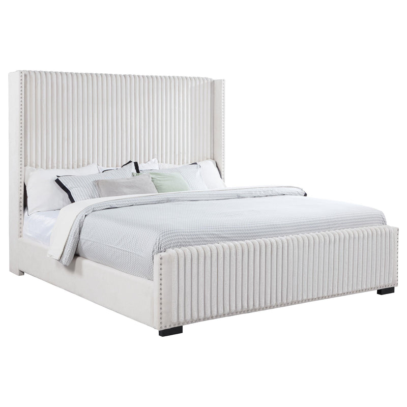 Natasha 65-inch Upholstered California King Bed Cream - 306051KW