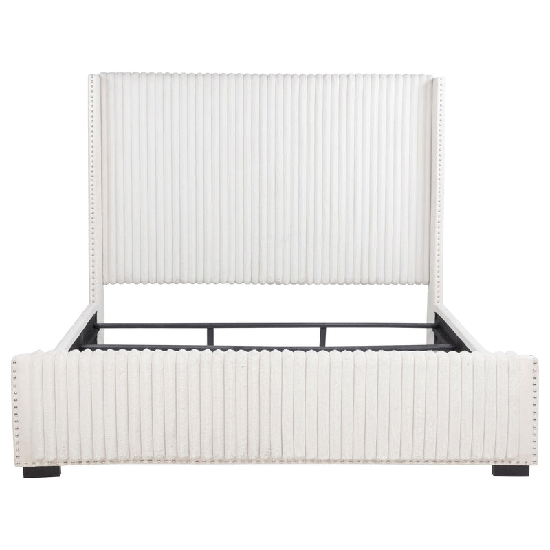 Natasha 65-inch Upholstered California King Bed Cream - 306051KW