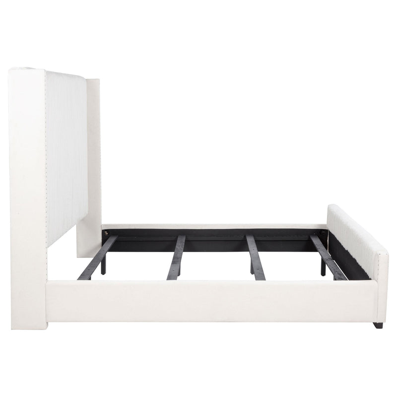 Natasha 65-inch Upholstered California King Bed Cream - 306051KW