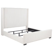 Natasha 65-inch Upholstered Eastern King Wingback Bed Cream - 306051KE