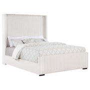 Natasha 65-inch Upholstered Queen Wingback Bed Cream - 306051Q