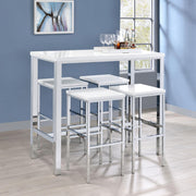 Natividad 5-piece Pub Height Bar Table Set White High Gloss - 182525