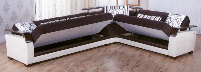 Natural Sectional (Colins Brown) 4 Pieces - Lara FurnitureSleeper Sectional