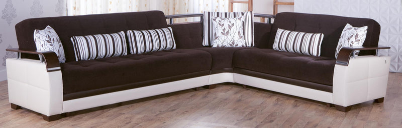 Natural Sectional (Colins Brown) 4 Pieces - Lara FurnitureSleeper Sectional