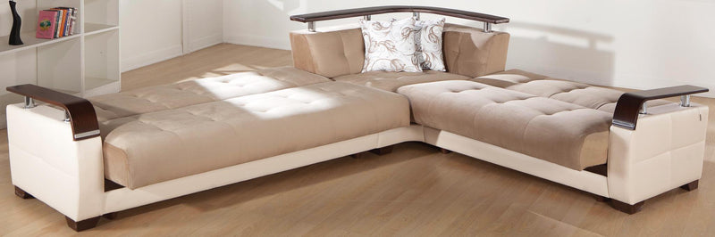 Natural Sectional (Naomi L.Brown) 4 Pieces - Lara FurnitureSleeper Sectional