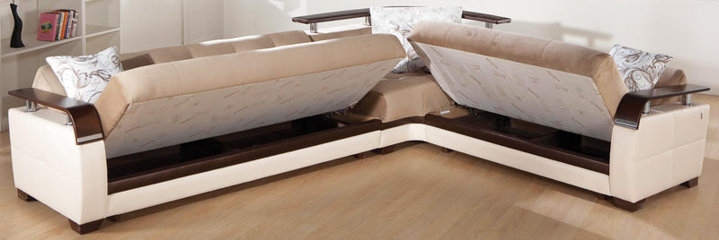Natural Sectional (Naomi L.Brown) 4 Pieces - Gate FurnitureSleeper Sectional