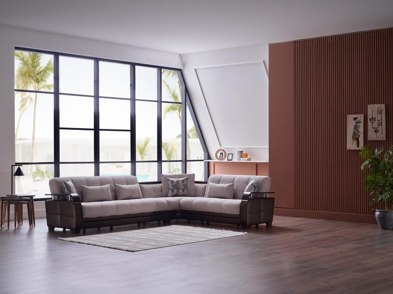 Natural Sectional (Nivus Beige) 4 Pieces - Lara FurnitureSleeper Sectional
