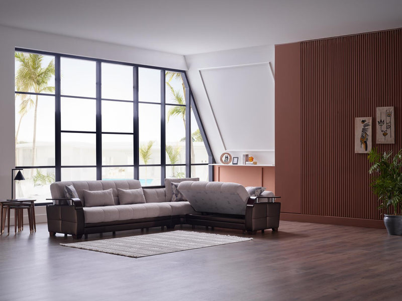 Natural Sectional (Nivus Beige) 4 Pieces - Lara FurnitureSleeper Sectional