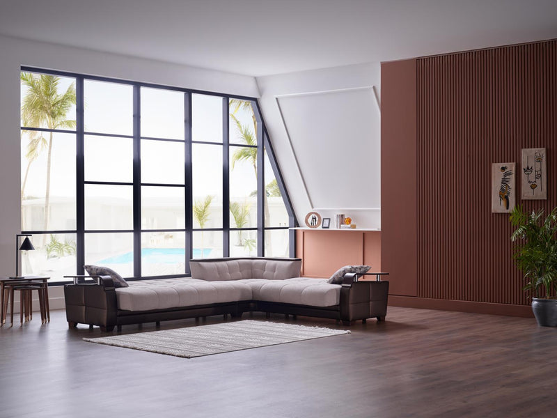Natural Sectional (Nivus Beige) 4 Pieces - Lara FurnitureSleeper Sectional