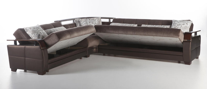 Natural Sectional (Prestige Brown) 4 Pieces - Lara FurnitureSleeper Sectional