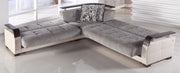 Natural Sectional (Valencia Grey) 4 Pieces - Lara FurnitureSleeper Sectional