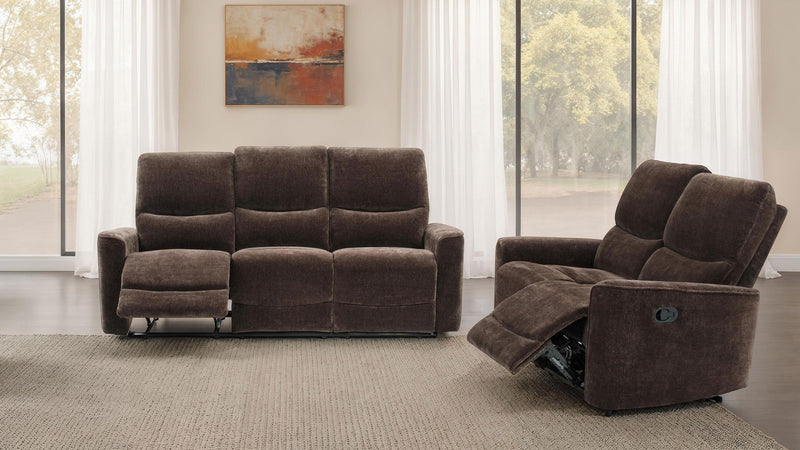 Navarro 2-piece Upholstered Reclining Sofa Set Dark Brown - 609571-S2