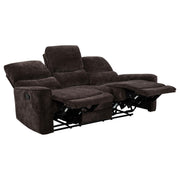 Navarro 2-piece Upholstered Reclining Sofa Set Dark Brown - 609571-S2