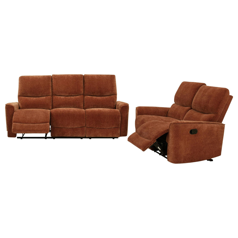 Navarro 2-piece Upholstered Reclining Sofa Set Orange - 609574-S2
