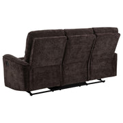 Navarro 3-piece Upholstered Reclining Sofa Set Dark Brown - 609571-S3