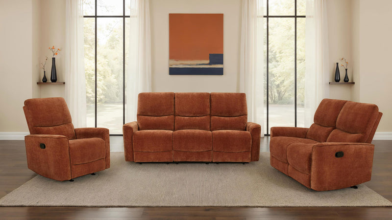 Navarro 3-piece Upholstered Reclining Sofa Set Orange - 609574-S3