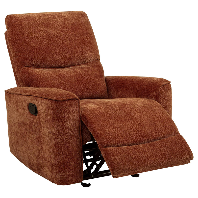 Navarro Chenille Upholstered Glider Recliner Burnt Orange - 609576