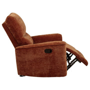 Navarro Chenille Upholstered Glider Recliner Burnt Orange - 609576
