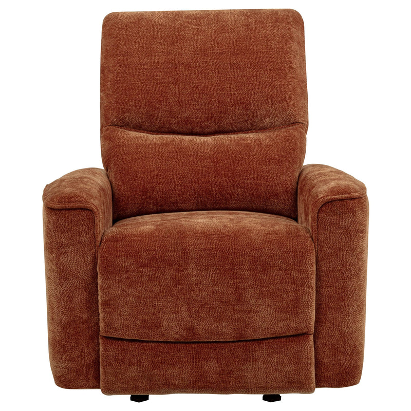 Navarro Chenille Upholstered Glider Recliner Burnt Orange - 609576