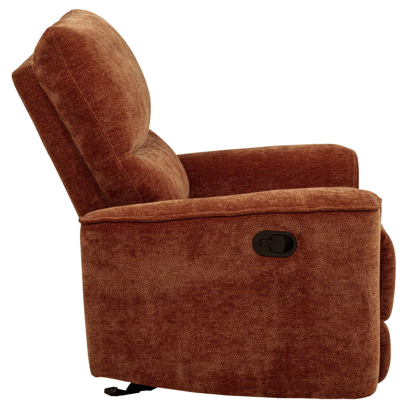 Navarro Chenille Upholstered Glider Recliner Burnt Orange - 609576