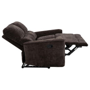 Navarro Chenille Upholstered Reclining Loveseat Dark Brown - 609572