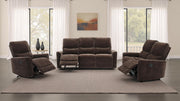 Navarro Chenille Upholstered Reclining Loveseat Dark Brown - 609572