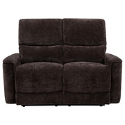 Navarro Chenille Upholstered Reclining Loveseat Dark Brown - 609572