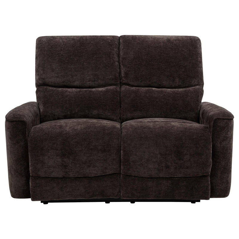 Navarro Chenille Upholstered Reclining Loveseat Dark Brown - 609572