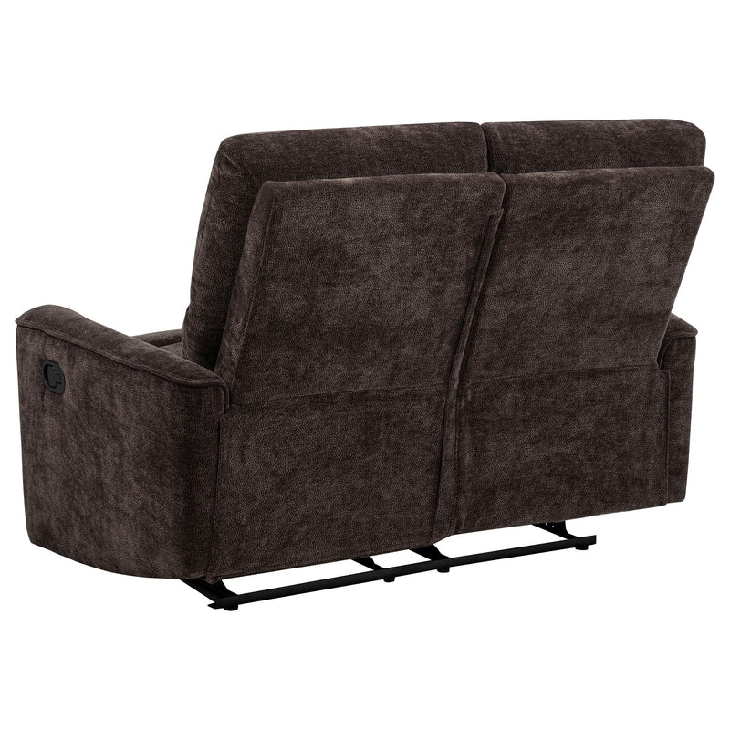 Navarro Chenille Upholstered Reclining Loveseat Dark Brown - 609572