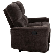 Navarro Chenille Upholstered Reclining Loveseat Dark Brown - 609572