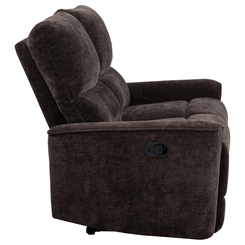 Navarro Chenille Upholstered Reclining Loveseat Dark Brown - 609572