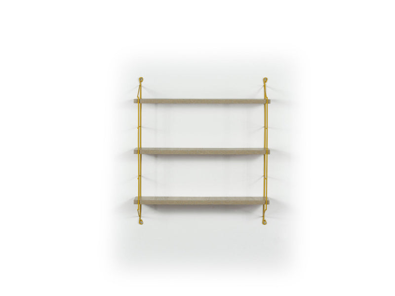 Neelix Triple Shelf in Walnut-Yellow - 760-NEE-MT191102