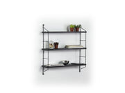 Neelix Triple Shelf in Walnut-Yellow - 760-NEE-MT191102